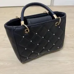 キルティングデザイン ショルダーバッグ 黒