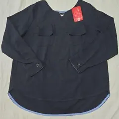 &LOVE トップス ネイビー 長袖シャツ Lサイズ