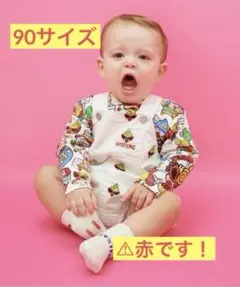 極美品♡90サイズ　ヒステリック　ミニ　フェイス　総柄　サロペット　ヒスミニ