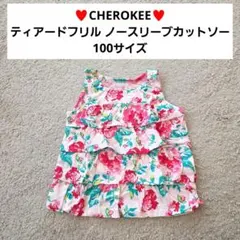 【美品】CHEROKEE 花柄 ティアード フリル タンクトップ 100cmのサムネイル
