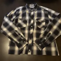 古着　長袖　チェックシャツ　短丈