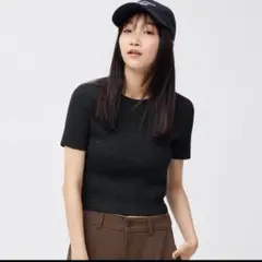 ジーユー ラメクロップドセーター M 美品