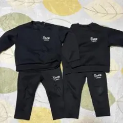 OMW ブラック トレーナーセット 90 セットアップ　双子