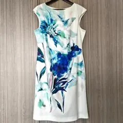 ROMAN 花柄 ひざ丈ワンピース エレガンス フレンチスリーブ 大きいサイズ