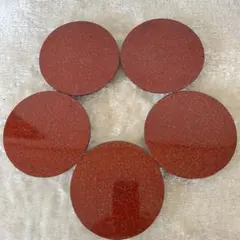 【極美品】津軽塗 〈変り塗 赤 丸銘々皿5枚〉漆器 天然木 唐塗 七々子塗のサムネイル