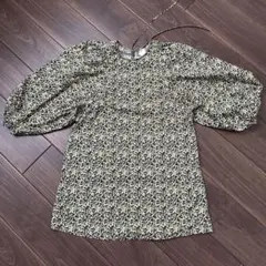 H&M フラワープリント 七分袖チュニック M