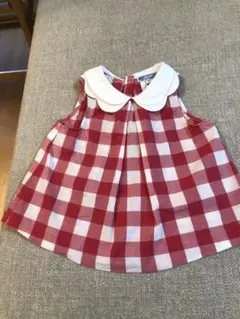 jacadi 赤と白のチェック ワンピース 18M(81cm)