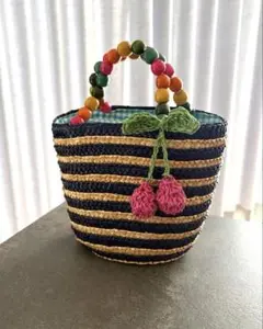 BEAMS mini キッズ カゴバッグ チェリーモチーフのサムネイル