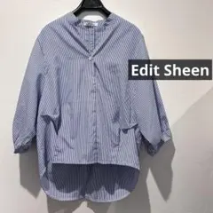 Edit Sheen バックボタンスキッパーシャツ ストライプ　M相当のサムネイル