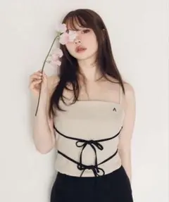 andmary Olivia ribbon set up トップス