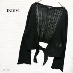 インディヴィ/ボレロカーディガン/38号/透かし編み/タイカシュクール/ブラックのサムネイル