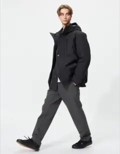 ユニクロ ウォームストレッチパンツ グレー XL