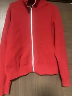 ア*ア様 ユニクロC ミラノリブフルジップカーディガン レッド L