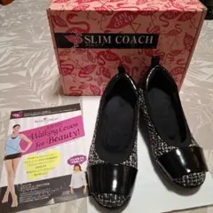 スリムコーチ　バレエシューズ ブラック＆ホワイト