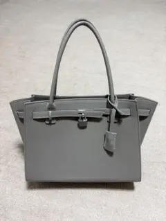 美品】傳濱野 den HAMANO ミーティア グレージュ レザートートバッグ
