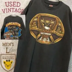 90s☆USA製古着☆【ハーレーダビッドソン イーグル Tシャツ】メンズL