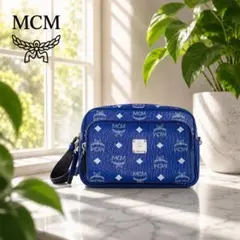 【未使用級レア】MCM ヴィセトス ブルー ショルダーバッグ　ユニセックスのサムネイル