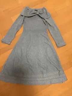 グレー ロングニットワンピース