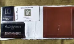 YSL イヴサンローラン 2つ折り財布 本革 茶色