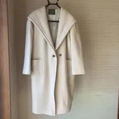 GREEN LABEL RELAXING フード付 アイボリーロングコート　36