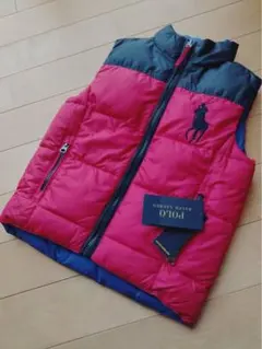 新品　ポロラルフローレンRL67 リバーシブルダウンベスト　レッド　赤　110