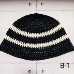 クラッシャーハット　クロシェハット　ニット帽　サブカル　y2k　グランジ　帽子