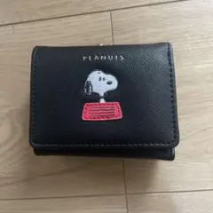 PEANUTS スヌーピー 三つ折り財布 がま口 ブラックのサムネイル
