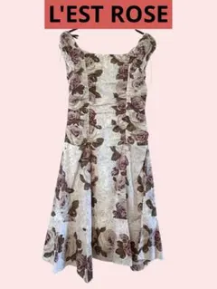 【L'EST ROSE】未着用(タグ付き)　花柄ワンピース（バラ）
