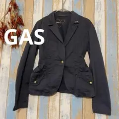 【ガス】希少　レトロ テーラードジャケット　金ボタン　平成　ブローチ付　M