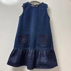 売上寄付‼️キレイ美品✨️FENDI✨️デニムワンピース ズッカ柄 フリル♡ 6Aのサムネイル