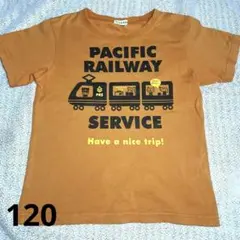 【120cm】電車　オレンジTシャツのサムネイル
