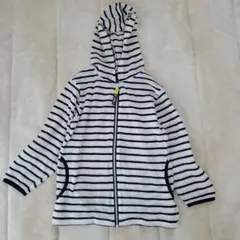 美品 長袖 ジップアップパーカー 120㎝ ボーダー柄