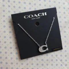 COACH ネックレス C ラインストーン シルバー 未使用