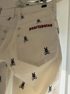 pearlygates ウサギ刺繍 ホワイトパンツ
