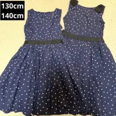 THE SHOP TK ネイビードットワンピース130cm 140cmのサムネイル