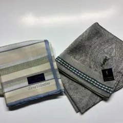 新品未使用シール付きElena Valentino & Y S L ハンカチ