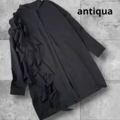 美品！　antiqua アシンメトリー　フリルデザインシャツ　BLACKのサムネイル