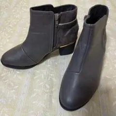 ショートブーツ 異素材 低めヒール 約23cm