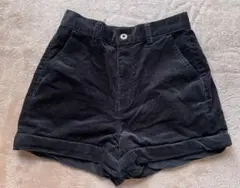 GU ブラック コーデュロイ ショートパンツ