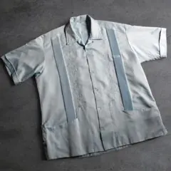 80s Satin Guayabera open collar shirtのサムネイル