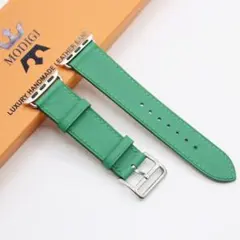 MODIGI アップルウォッチ10 レザーバンド　本革ベルト 46mm 緑