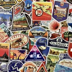 防水50枚ステッカーAirlines System mix