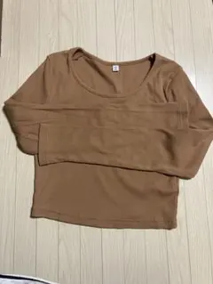 GU ブラウン 長袖 Tシャツ Mサイズ