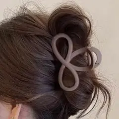 ヘアクリップ バンスクリップ ブラウン 茶 マット クリップ 小サイズ 入学式