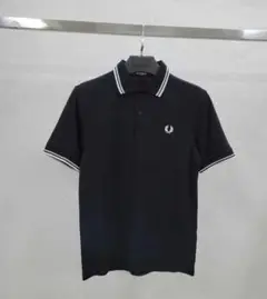 FRED PERRY フレッドペリー 黒 ポロシャツ ストライプ M