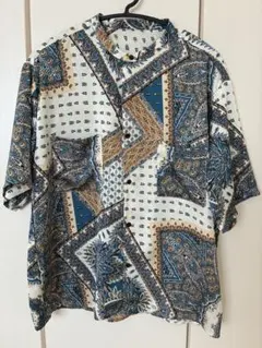 kutir バンドカラー ペイズリー バンダナ柄シャツ ブルーのサムネイル