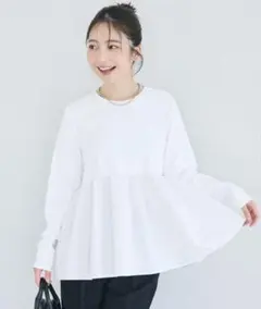 【ネット完売品】coca コカ 異素材切り替え長袖Tシャツ ホワイト Mサイズ