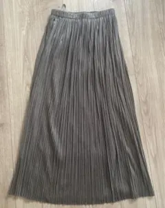 美品 レディース グローバルワーク ロング プリーツスカート ブラウン カーキ