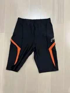 asics 黒/オレンジ ショート　タイツ　スパッツ　インナー　L