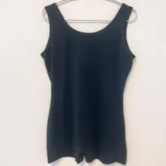 ✨美品✨ 【S】 水着 ワンピース 無地 黒 ボディスーツ シンプル